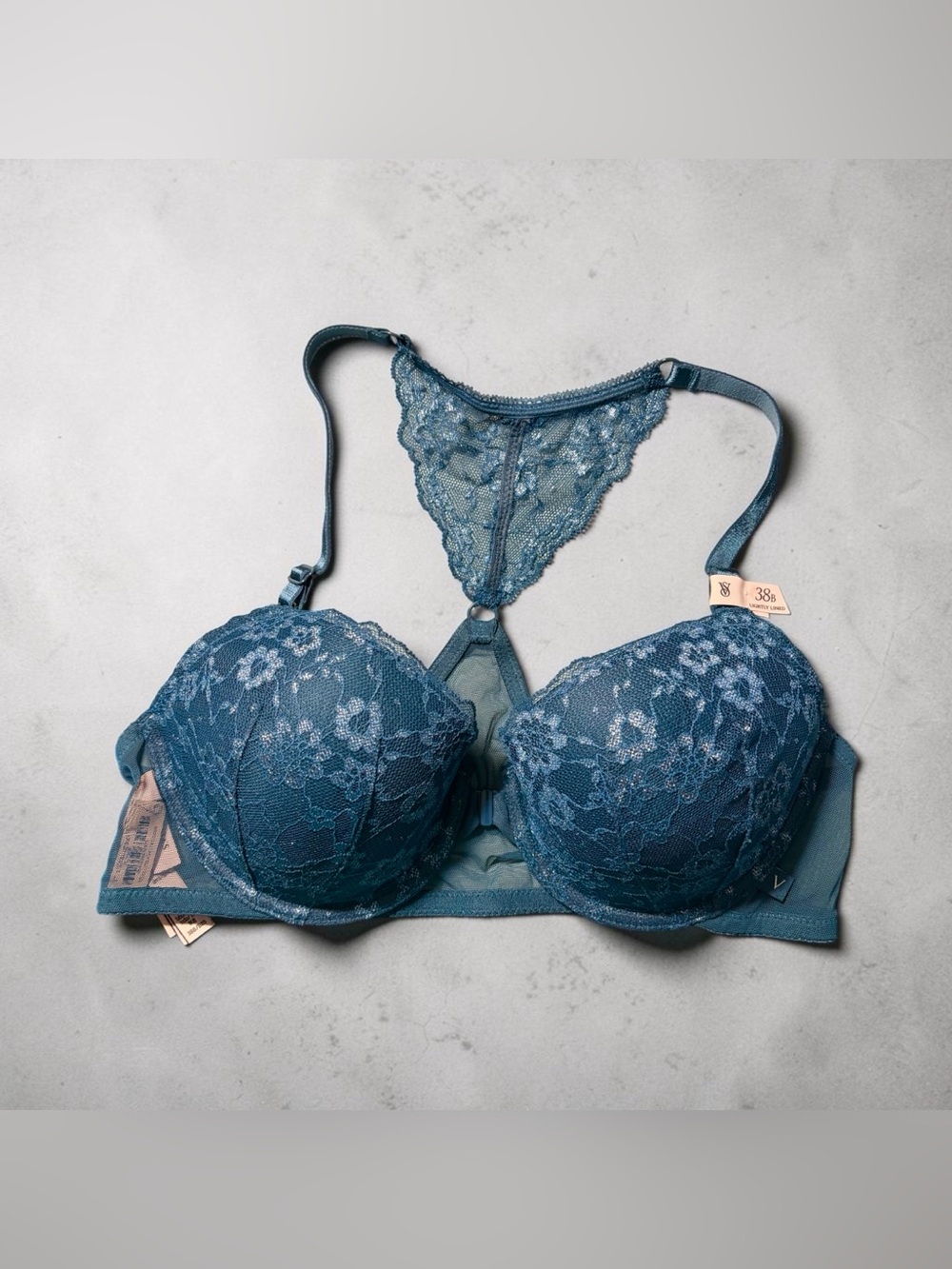 Victoria's Secret Lightly Lined Racerback Lace Demi Bra 38B NWT
